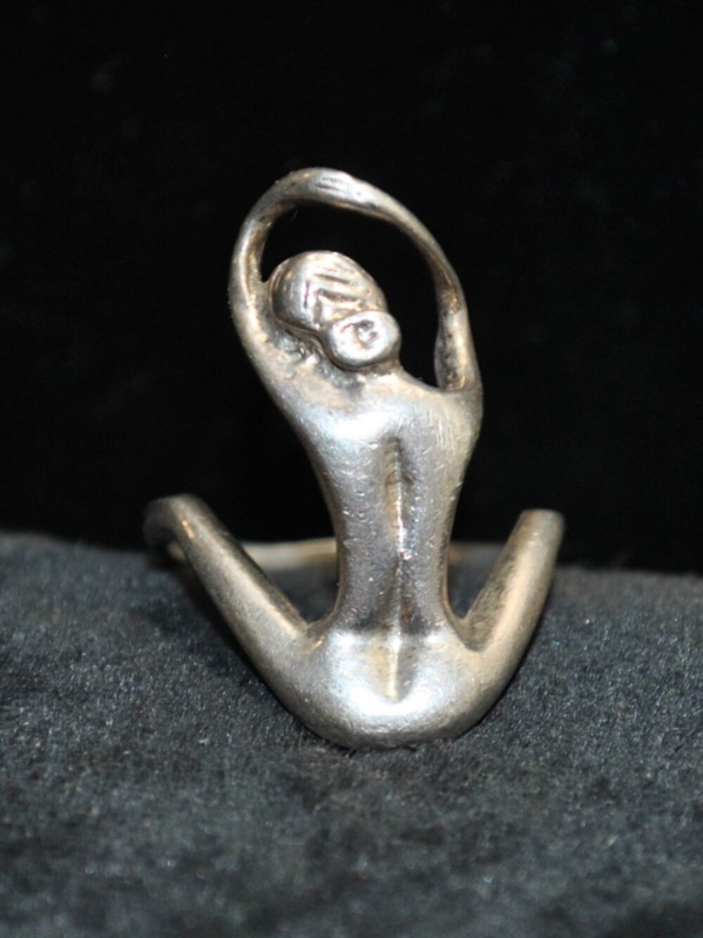 Vintage Sterling Silver Erotic Nude Woman Ring US Size 8